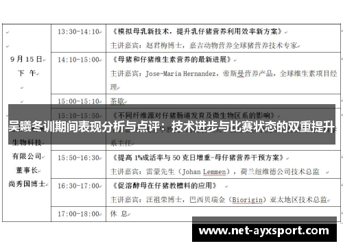吴曦冬训期间表现分析与点评：技术进步与比赛状态的双重提升
